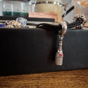 Pandora Champagne Charm w/Cz stones